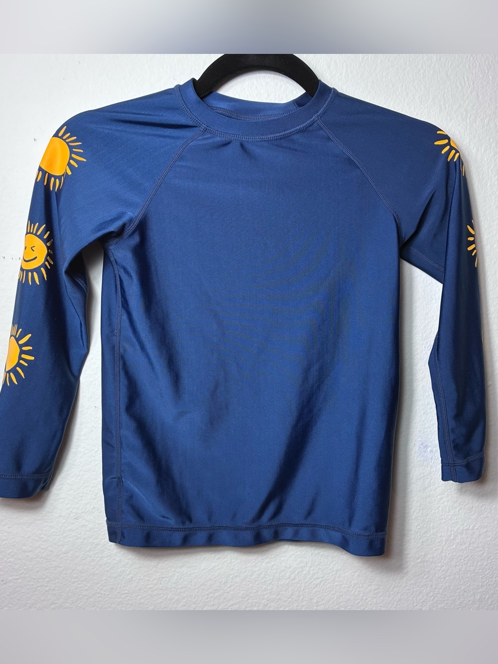 Tea Collection Blue Sunshine Long Sleeve Rash Guard Swim Top Size 7 Sun
